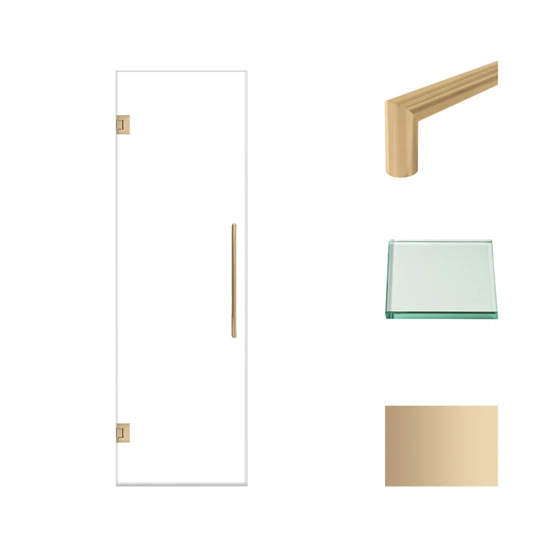 Transolid Elizabeth 25-in W x 76-in H Hinged Shower Door with Clear Glass
