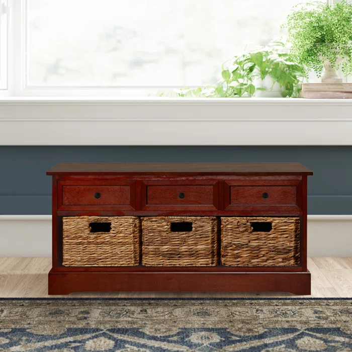Adayla Solid Wood Drawers Storage Bench