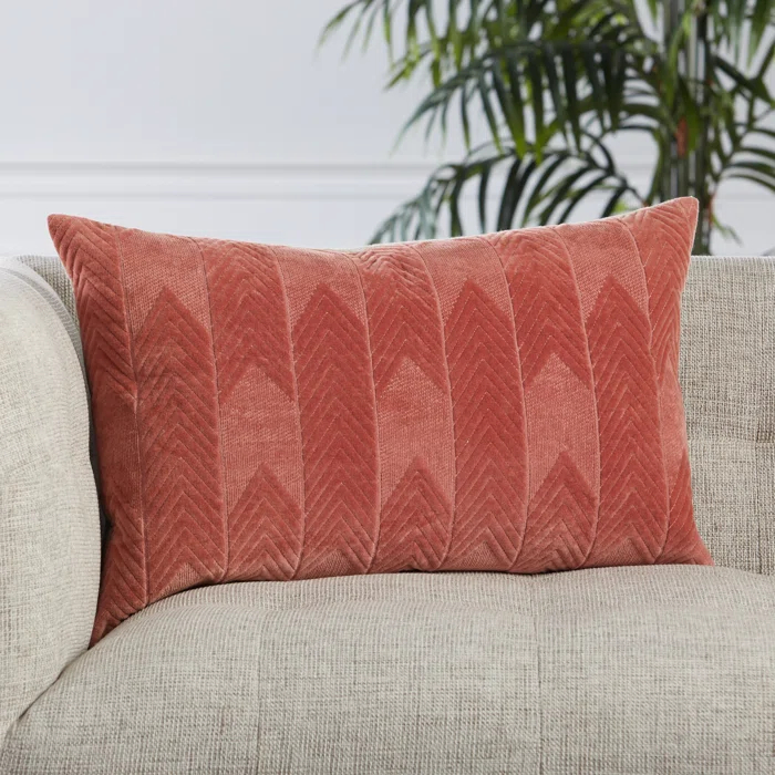Floretta Embroidered Cotton Lumbar Throw Pillow