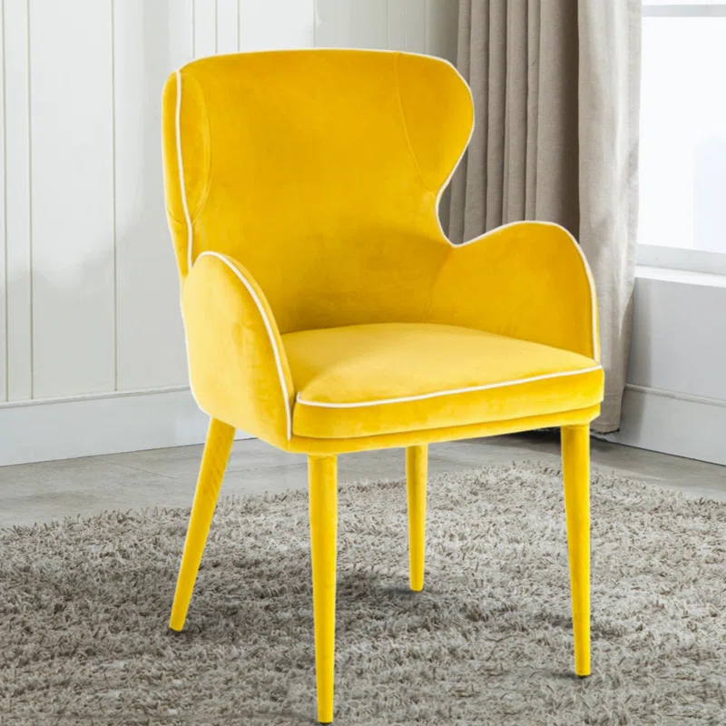 Fabric+Metal Upholstered Armchair