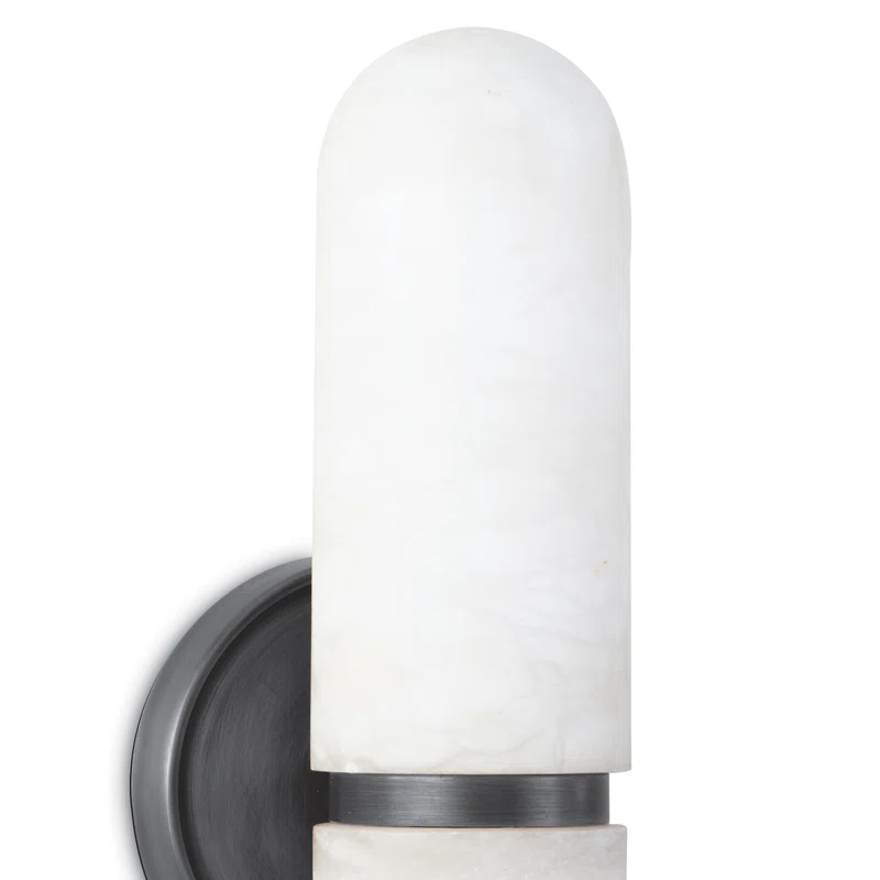 Alabaster and Bronze Dual-Light G9 LED Wall Sconce