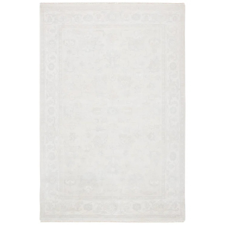 Dorset Fog Floral Hand-Knotted Wool Area Rug, 6' x 9'