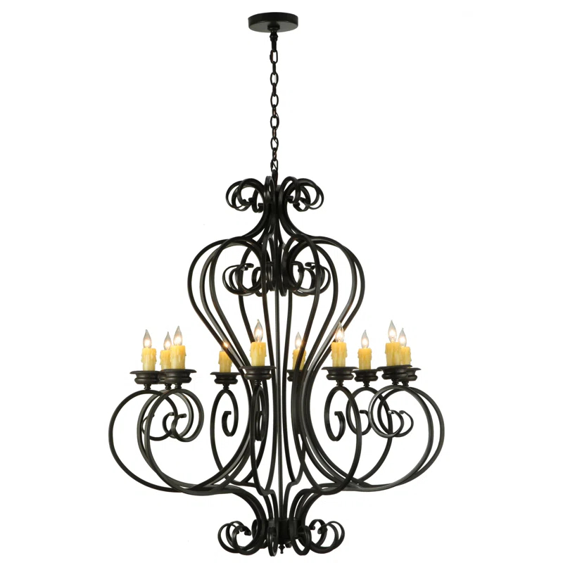 Fernando Bronze 10-Light Candle Chandelier