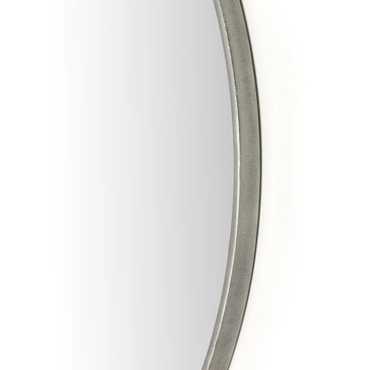Rectangular Antique Silver Wood Wall Mirror