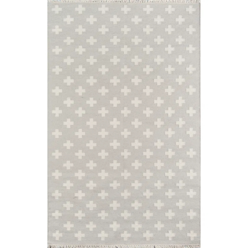 Topanga Geometric Handwoven Wool Gray/White Area Rug
