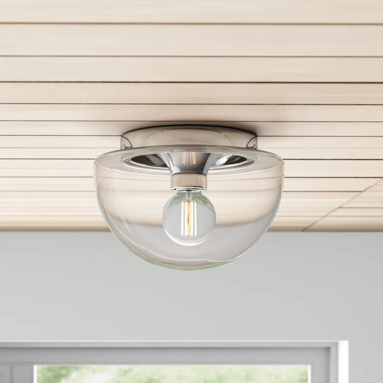 Alexi Single Light Glass Flush Mount
