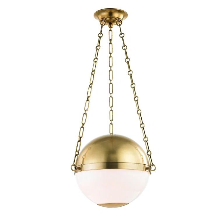 Aerin Round Pendant Light - Aged Brass / Small