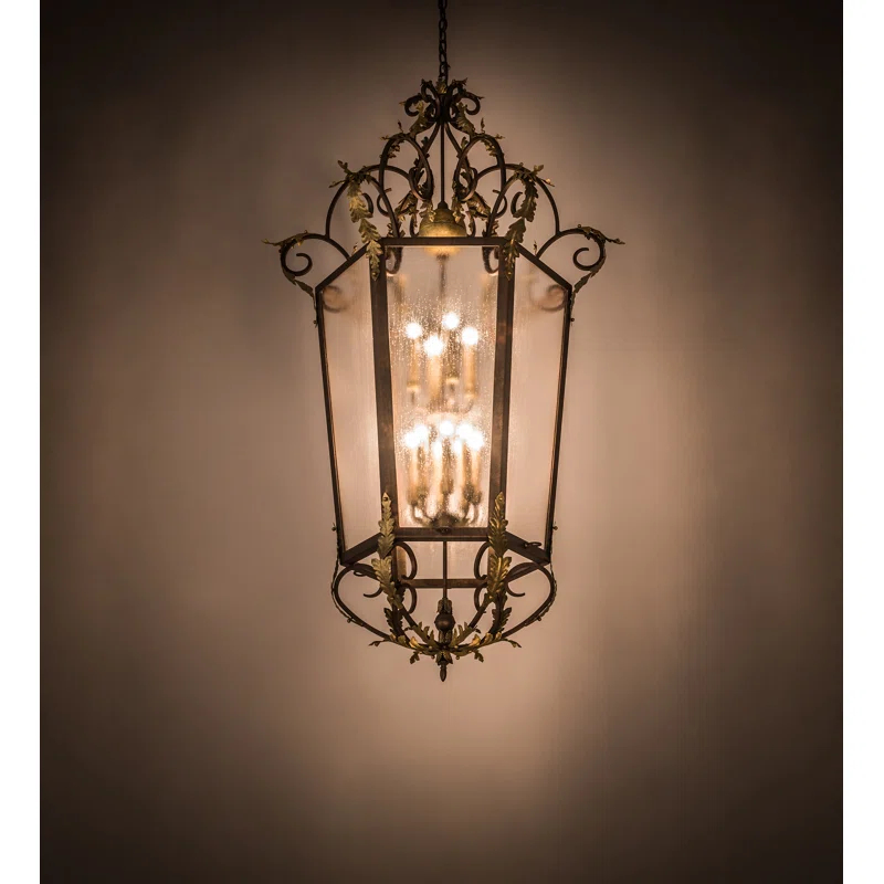 Elisa 12 - Light Dimmable Lantern Square / Rectangle Chandelier