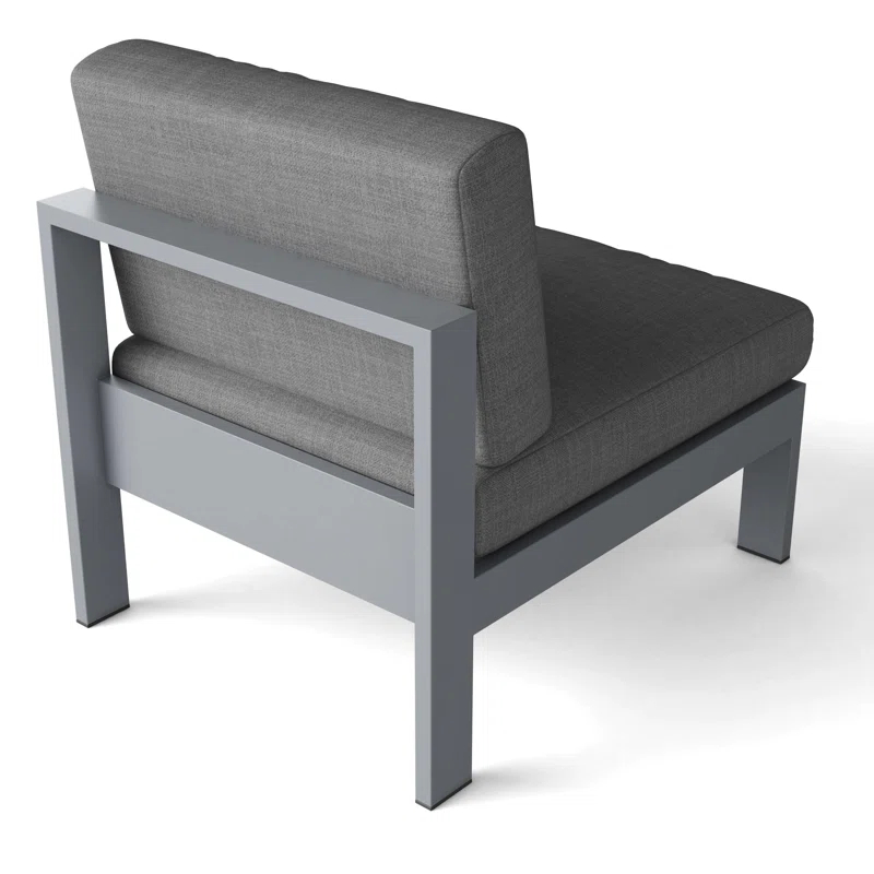 Lucca Gray Aluminum Outdoor Lounge Chair with Cushions