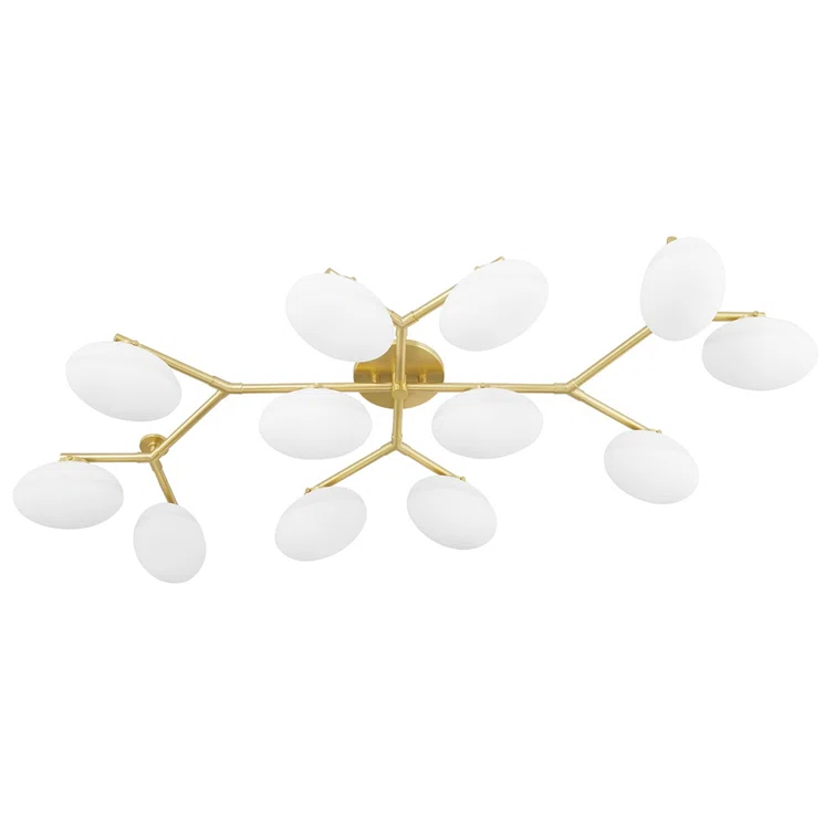 Solange Semi-Flush Mount Light - Antique Brass / 12 Light