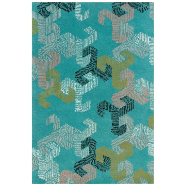 Jessica Swift Wool Area Rug in Blue