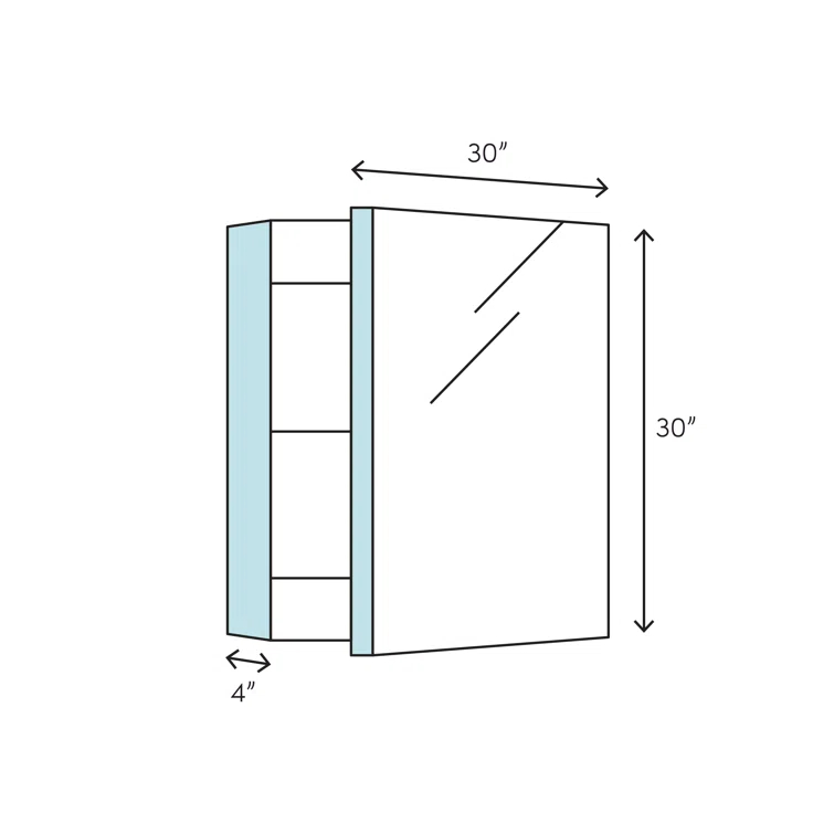 AiO Recessed Frameless Medicine Cabinet with 3 Adjustable Shelves and LED Lighting