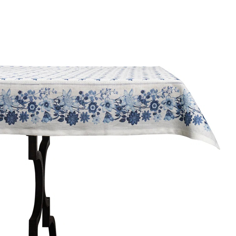 Mirabelle Chambray 54" Square Italian Linen Tablecloth