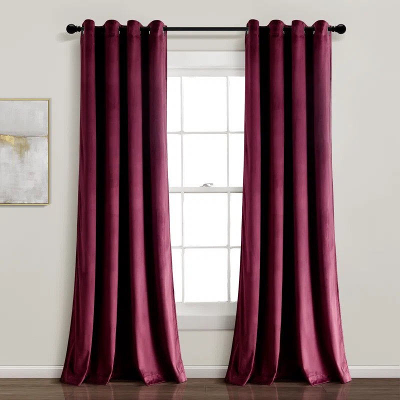 Prima Velvet Solid Blackout Polyester Curtain
