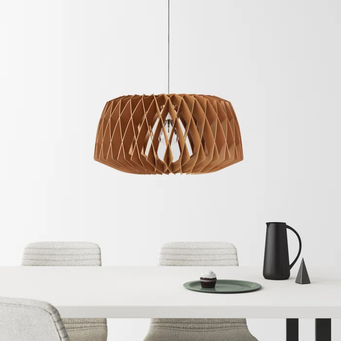 Gwyn Single Light Wood Dimmable Pendant