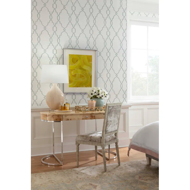 Corbett Oval Metal Base Writing Desk