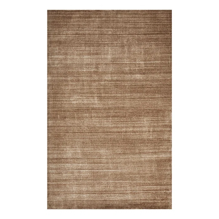 Solo Harbor Hand-Knotted Caramel Stripe Wool-Viscose 9' x 12' Area Rug
