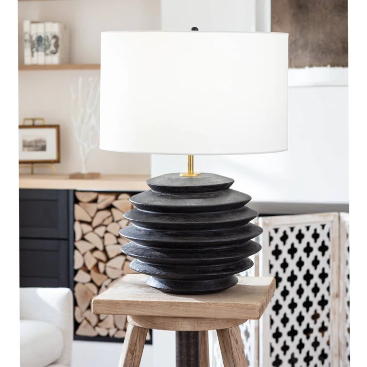 Accordion Round Table Lamp by Regina Andrew - Ebony