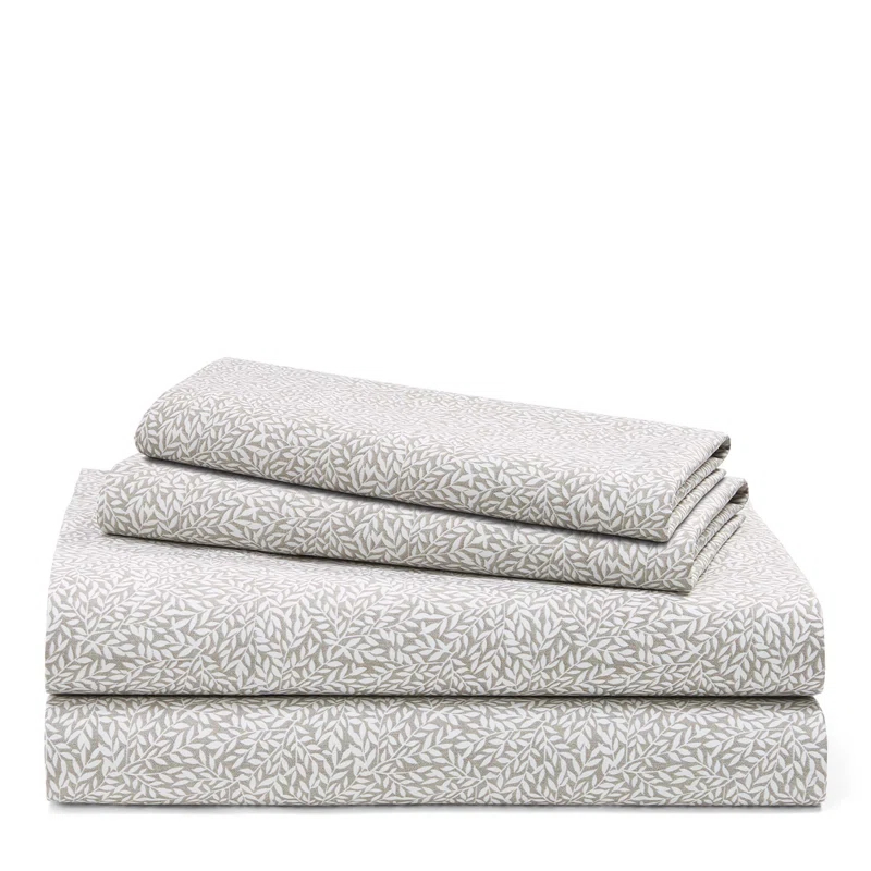 Spencer Leaf 200 Thread Count Floral 100% Cotton Sheet Set