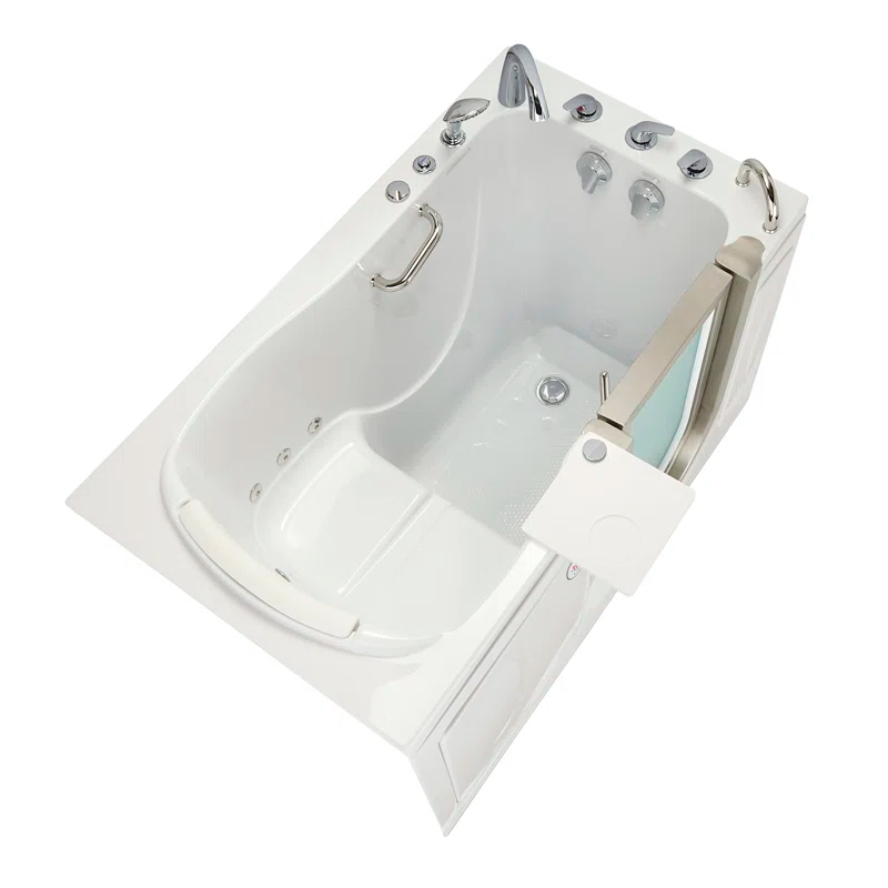 Royal 32"x52" Acrylic Hydro Massage Walk-In Bathtub, Heated Seat, Fast Fill Faucet, 2" Dual Drain