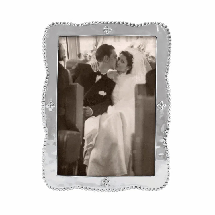 Mariposa Sueno Silver Metal Beaded Picture Frame