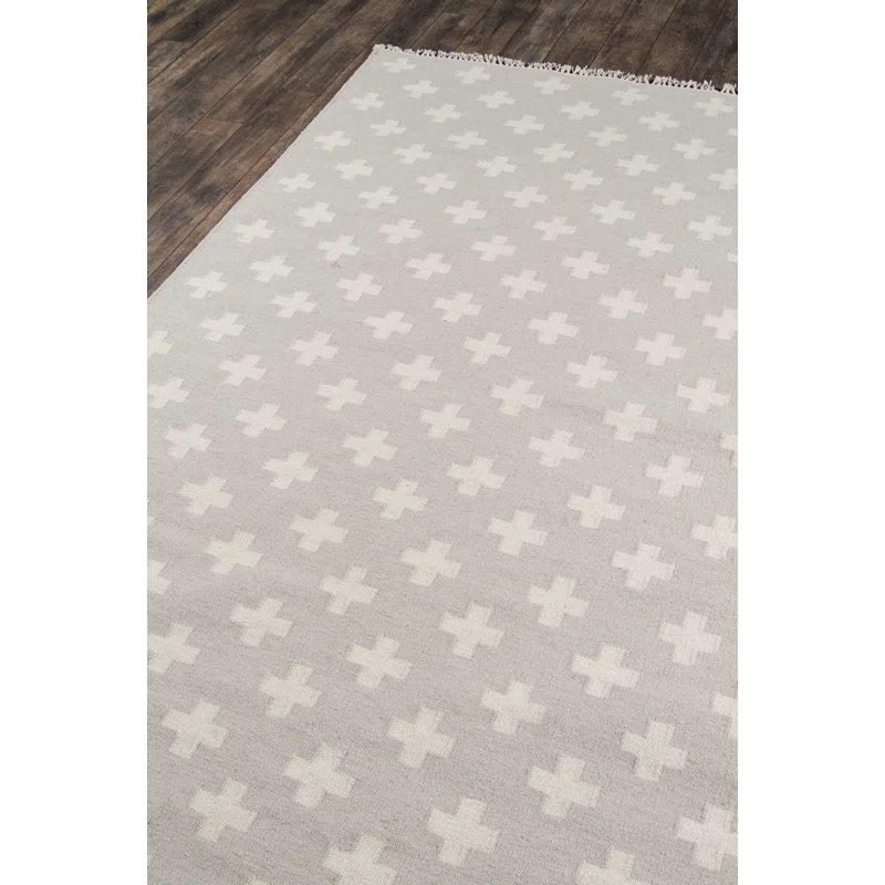 Topanga Geometric Handwoven Wool Gray/White Area Rug