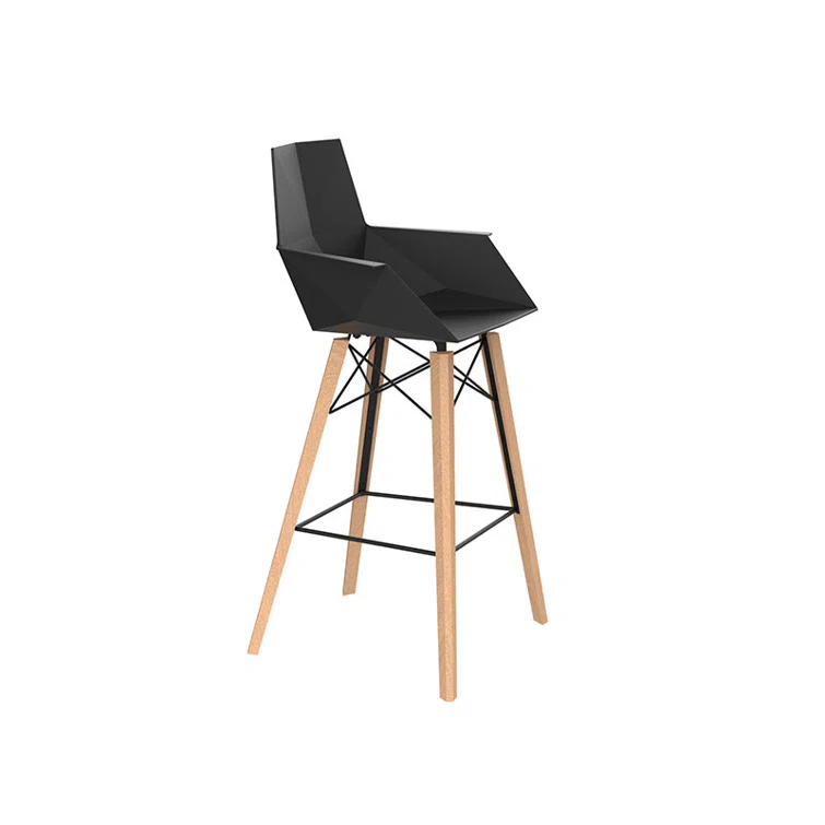 Faz Wood - Bar Stool With Arms - Set Of 4 - Basic/Injection