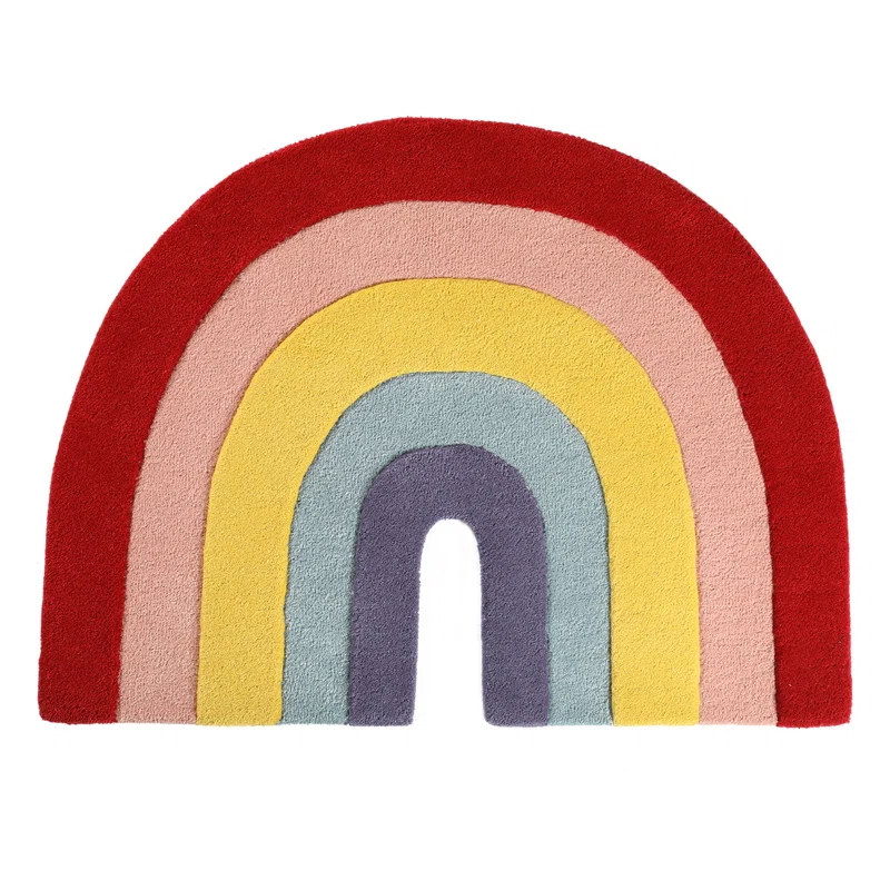 Wool Yellow/Pink/Red Rug