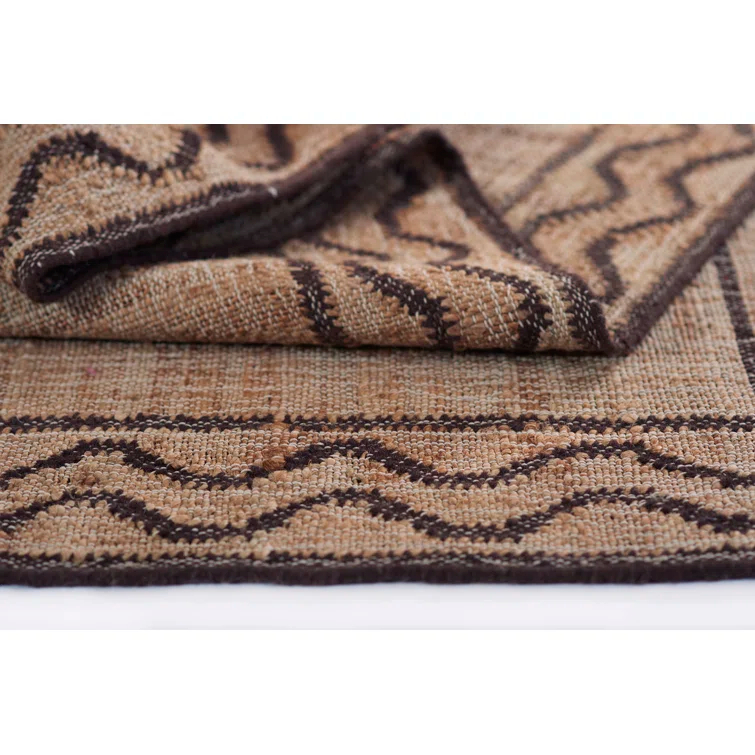 Erin Gates by Momeni Orchard Ripple Brown Hand Woven Wool and Jute Area Rug