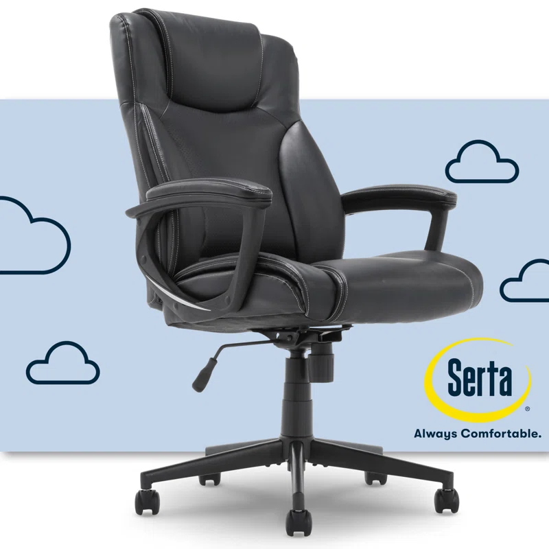 Serta Serta Connor Ergonomic Executive Office Chair with Layered Body Pillows and Contoured Lumbar