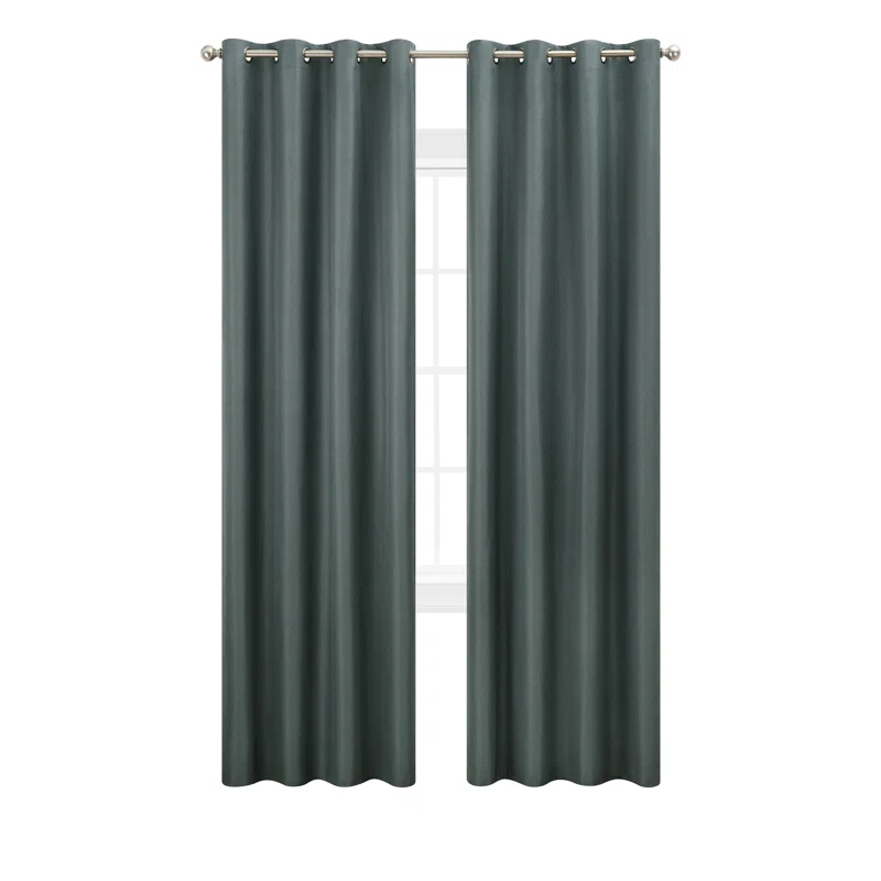 Nautica Synthetic Solid Color Blackout Thermal Rod Pocket Curtain Panels (Set of 2)