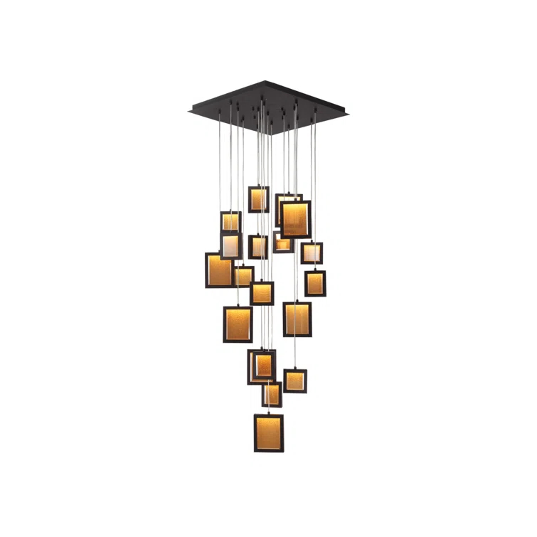 Brentwood Geometric Glam 19-Light LED Pendant in Dark Bronze