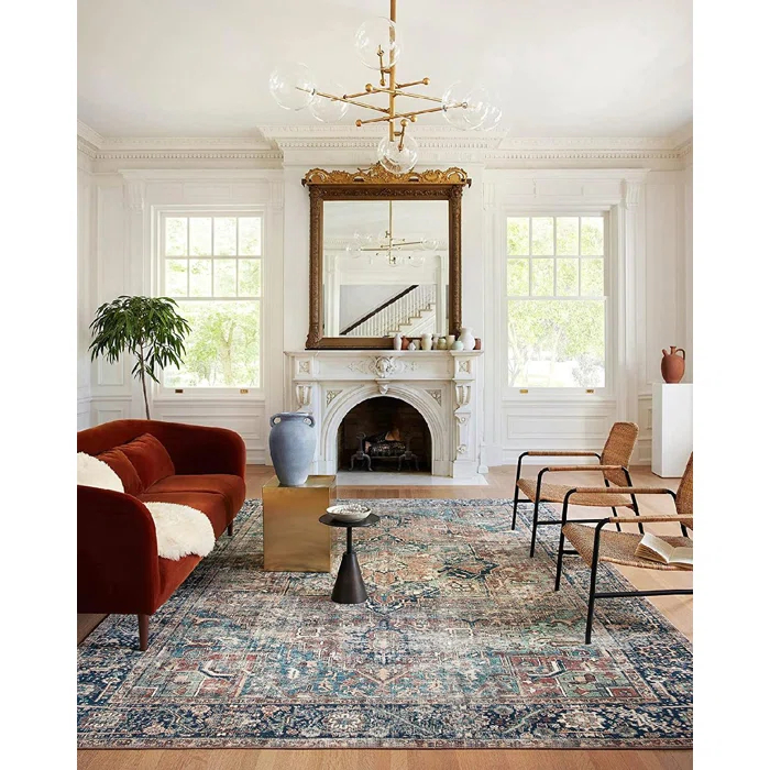 Loloi Margot Terracotta / Lagoon Area Rug feat. Cloudpile
