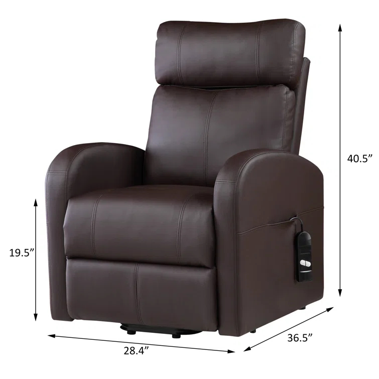 Ricardo 28.4" Wide Faux Leather Power Lift Assist Standard Recliner