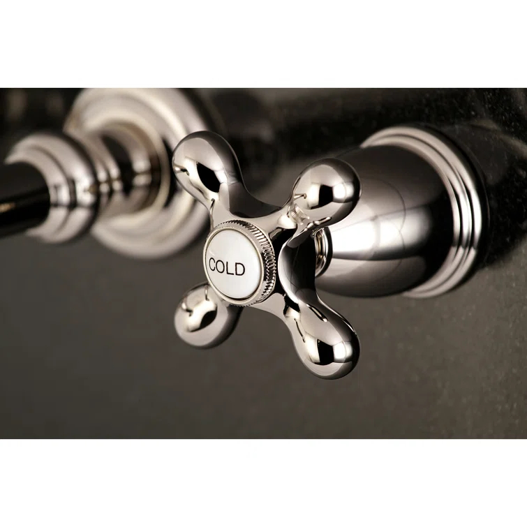 Kingston Brass English Country Two-Handle 3-Hole Wall Mount Bathroom Faucet