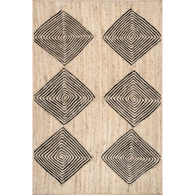 Arvin Olano x Rugs USA Axel Diamond Jute Natural Area Rug