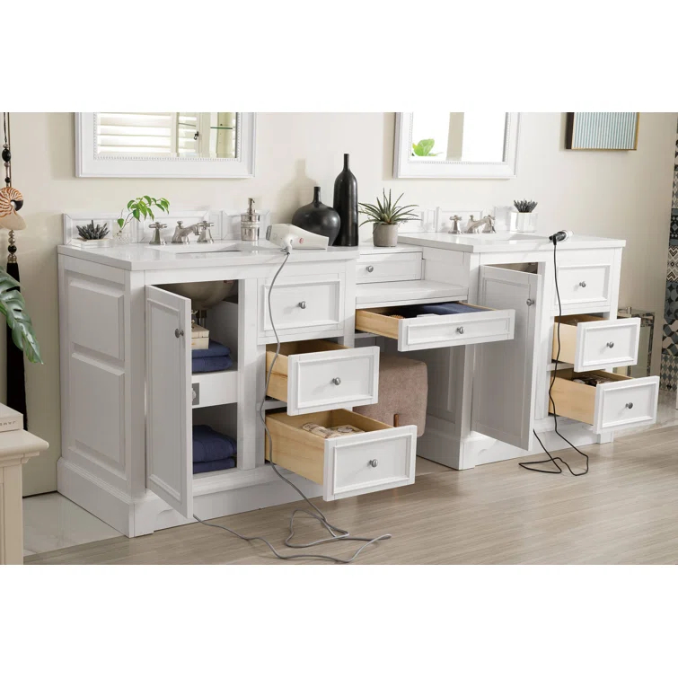 James Martin Vanities 825-V94-Du-Car De Soto 94" Free Standing Double Vanity Set - White