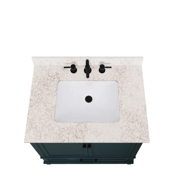 31'' Quartz Single Bathroom Vanity Top with Sink