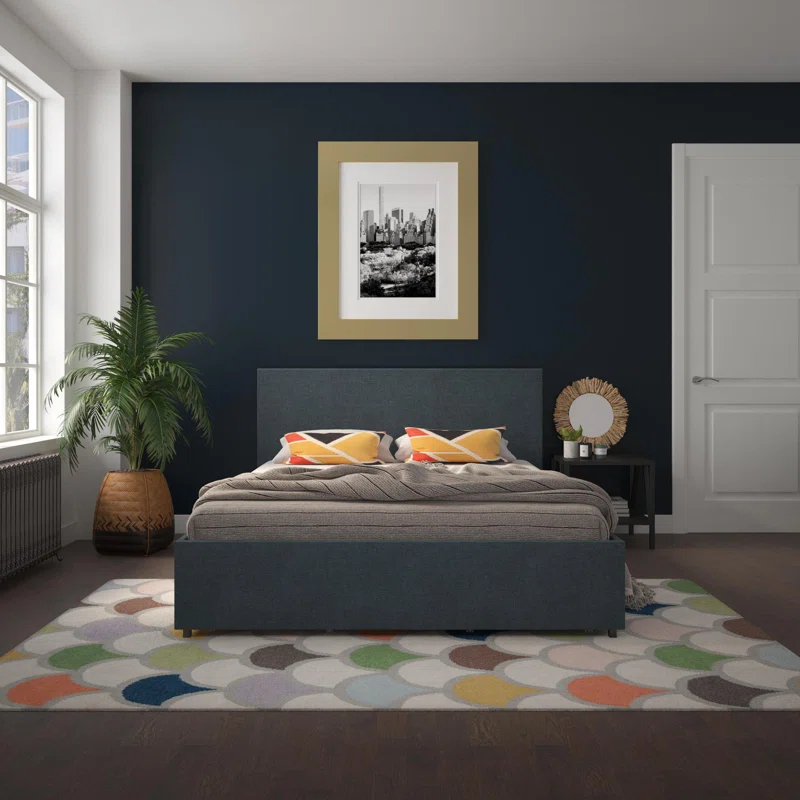 Novogratz Kelly Upholstered Unfinished Platform Storage Bed