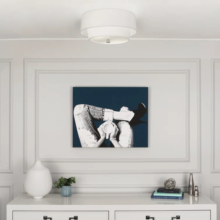Robert Abbey Decker Flushmount in Polished Nickel Color