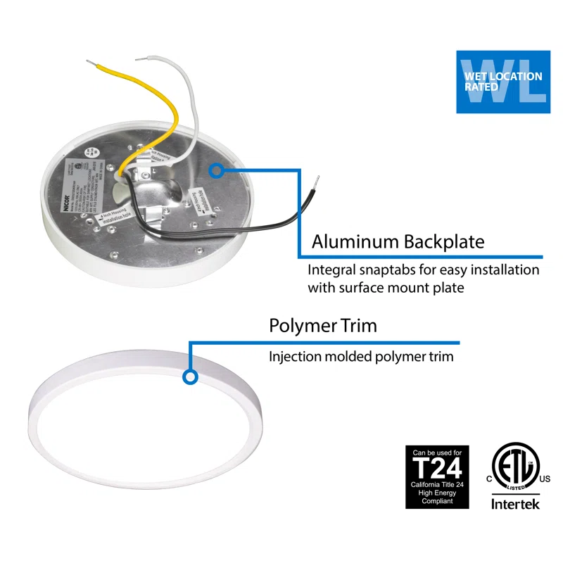 NICOR Lighting Dimmable Circle Flush Mount