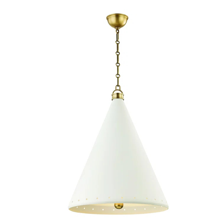 Buxton Pendant Light - White and Brass / Large