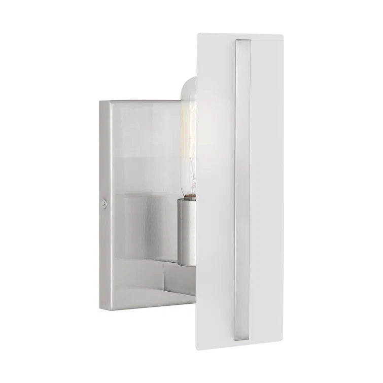 Elegant Brushed Nickel Vanity Sconce with Satin Etched Glass