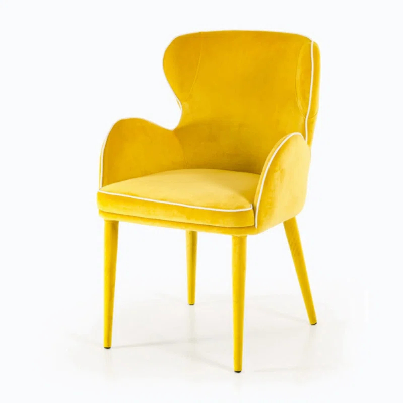 Fabric+Metal Upholstered Armchair