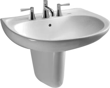 Supreme® Vitreous China U-Shaped Wall Mount Bathroom Sink with Overflow