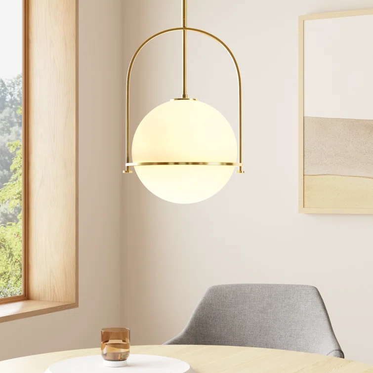 Arie Single Light Glass Dimmable Pendant