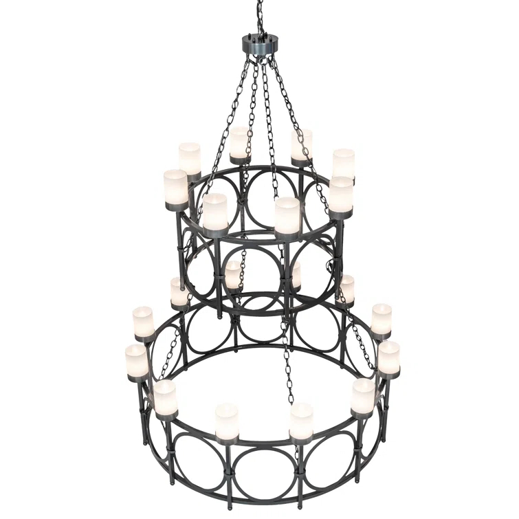 Meyda Lighting Porta 20 - Light Dimmable Tiered Chandelier