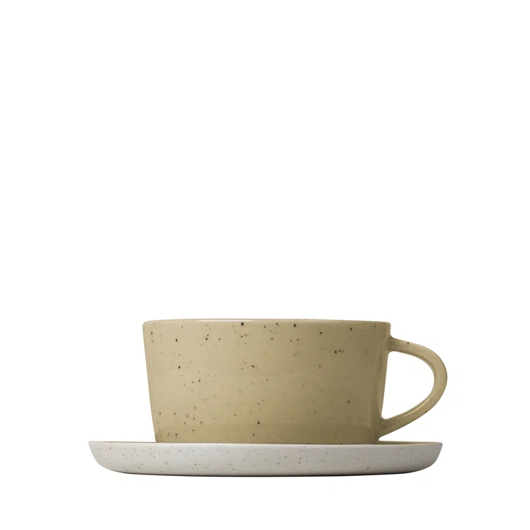 Blomus SABLO Ceramic Tea Cups & Saucers (Set of 2)