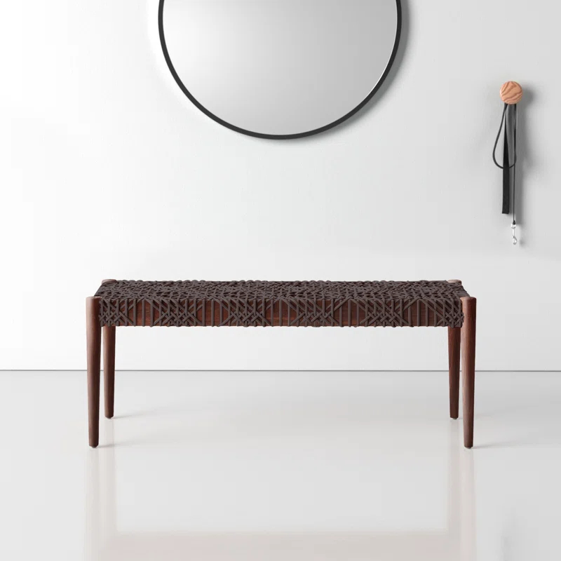 Kazbah 47" Genuine Leather Bench