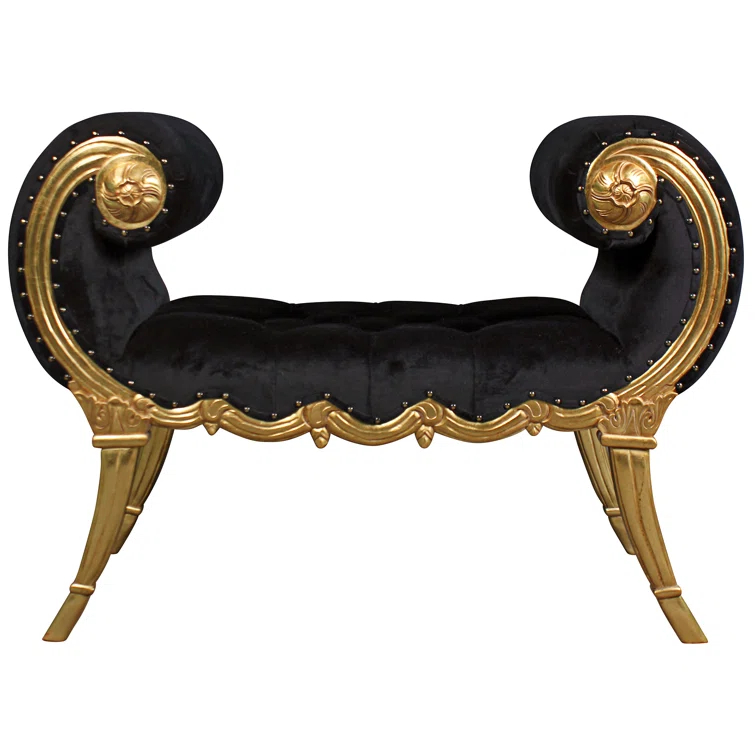 Design Toscano Mavro Apolline Crescent Upholstered Bench